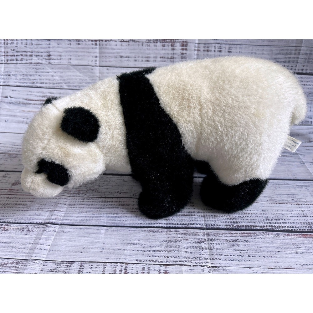 Kinderfriends Importoys Panda Bear Plush Vintage Stuffed Animal Black White 14in